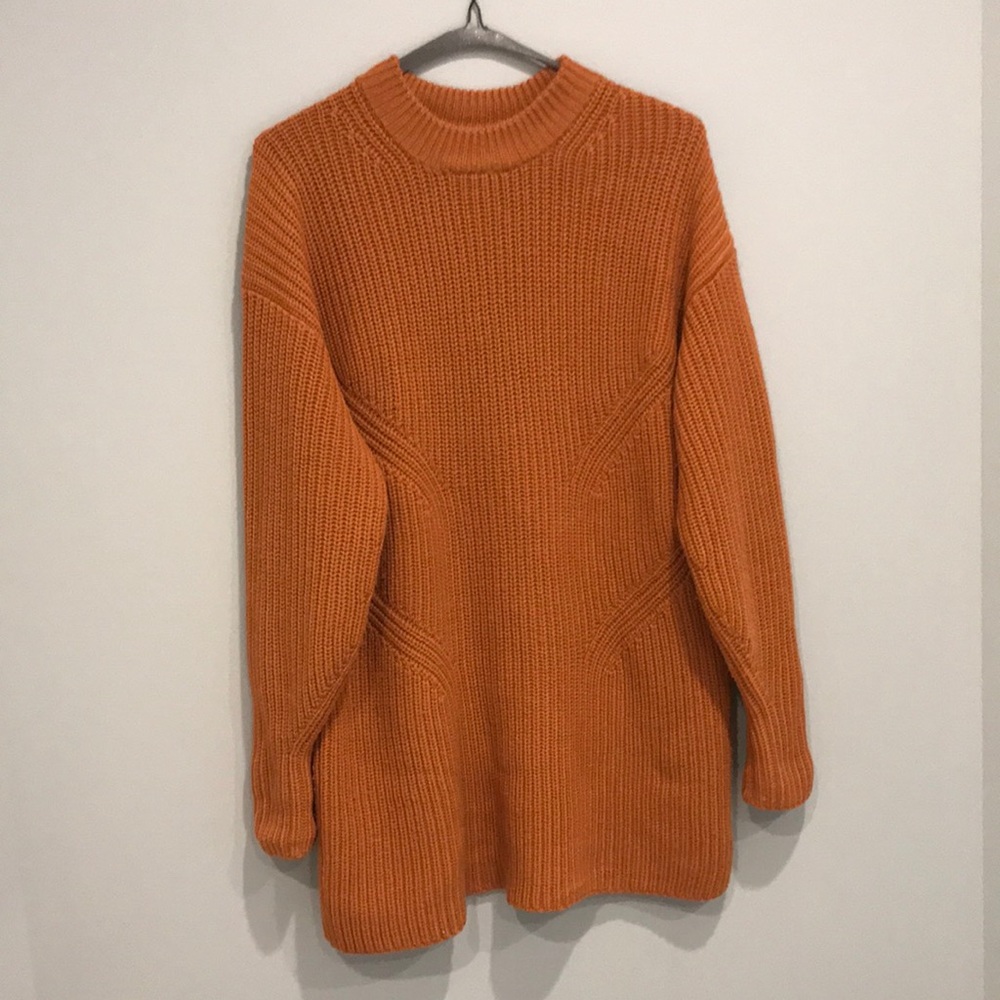 Aritzia Orange Knit Sweater